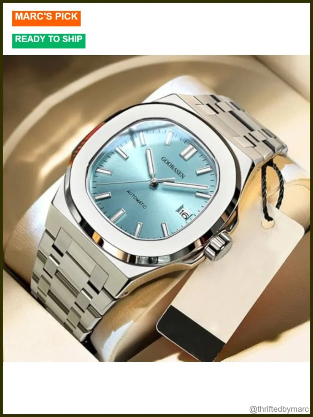 Classic Square Quartz Watch Imitation Mechanical Watch Stainless Steel